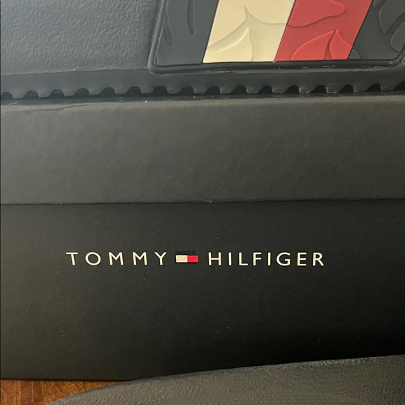 Tommy Hilfiger Men's Navy and White Slide Sandals - Picture 2 of 7